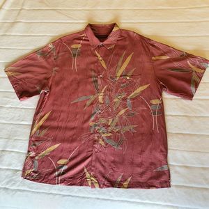Tori Richard Vintage Hawaiian Men's Silk Blend Shirt Red XL